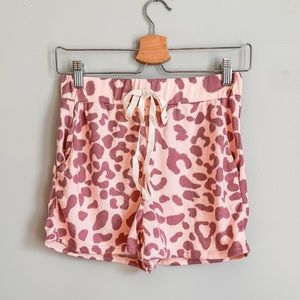 Pink leopard sleep shorts